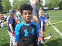 Sky rockets in flight