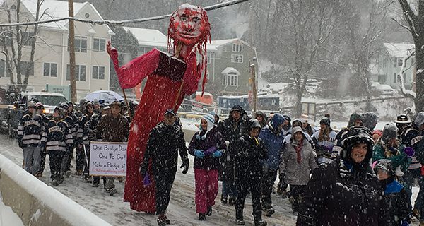 Elliot Bridge opens to snow and celebration
