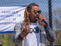 Hanley Ramirez greets Needham Little Leaguers