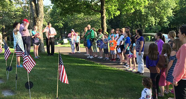 Wellesley salutes colors on Flag Day