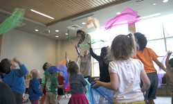 Library goers wiggle and giggle