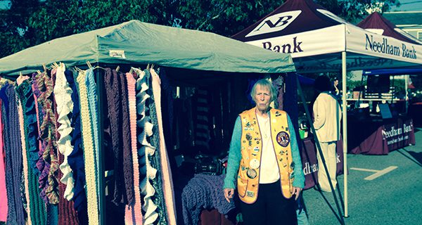 Scarves for cancer at Medfield Day