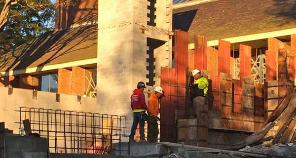 Sherborn Library construction continues