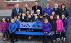 Rotarians install St. Joe’s ‘buddy bench’