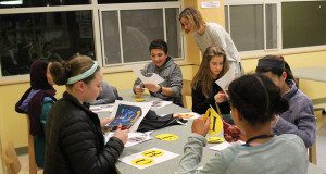 One of the many tasks executed by the ‘VolunTEENS’ of the Westwood Public Library is to prepare for the highly anticipated Harry Potter Night.  Photos by Laura Drinan