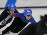 Speed skater Letai representing Team USA