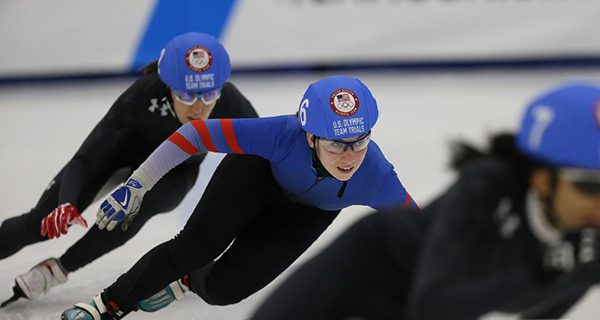 Speed skater Letai representing Team USA