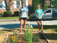 Walpole Scouts build flower garden