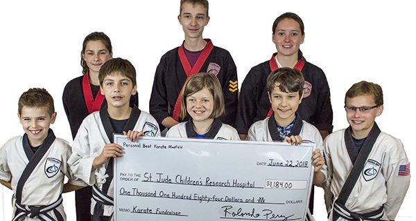 Karate students give back