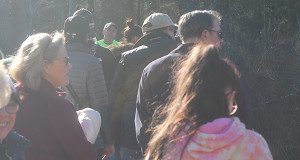 Gary Riggott takes a second to address the crowd.