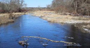 The Stop River, clear and cold in the winter, welcomes visitors to the park.