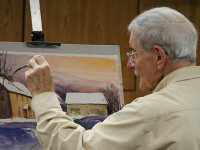 Robert Mesrop gives watercolor demonstration
