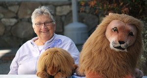 Pat Mulhall, Sherb and Sherb Jr. check-in patients for the Eyemobile.