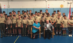 Holocaust survivors address Medfield Scouts