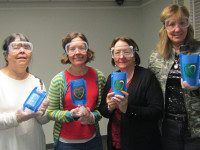 Crafters etch glass at Medfield library
