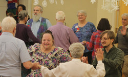 Beginner square-dancers celebrate Snowflake Ball