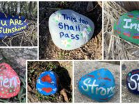 Kindness rocks appearing in Walpole