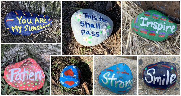 Kindness rocks appearing in Walpole