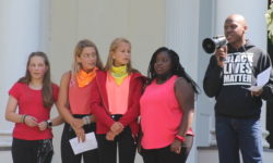 Students hold rally outside Town House