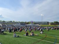 Residents vote during Town Meeting