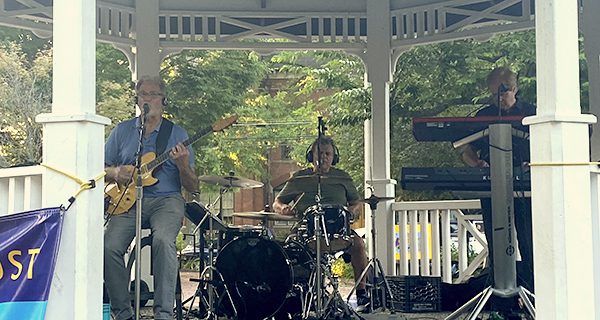 Back Pages visits Medfield gazebo 