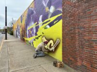 Mural blossoms at Pansy festival