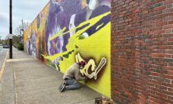 Mural blossoms at Pansy festival