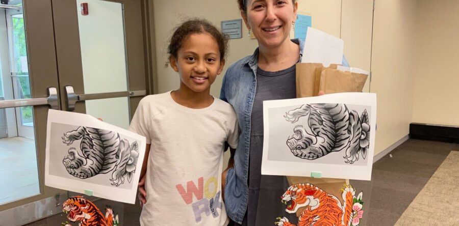 Locals enjoy reverse painting