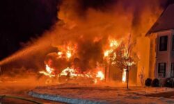 Two-alarm garage fire in Sherborn